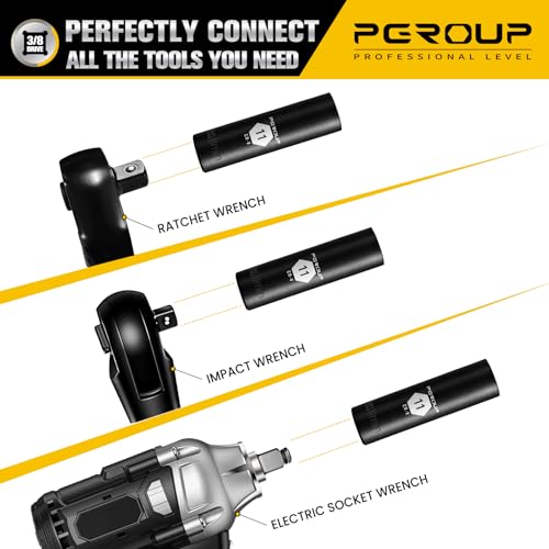 3/8” Drive Deep Impact Socket, Metric(11mm socket), 6-Point, Cr-V Steel With Black Manganese Phosphate Coating - size: 11 mm