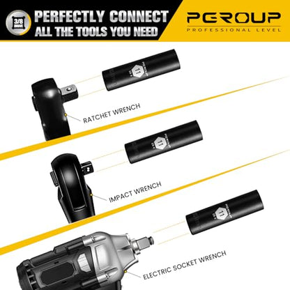 3/8” Drive Deep Impact Socket, Metric(11mm socket), 6-Point, Cr-V Steel With Black Manganese Phosphate Coating - size: 11 mm