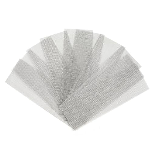 Mikako 10PCS Welding Mesh, 1.9" x 5.9" Plastic Reinforcing Stainless Steel Wire Mesh Screen for Thermoplastic Repair, Silver Welder Screen, Plastic Welding Kit for Bumper Kayak Car Repairing (Small) - size: Small