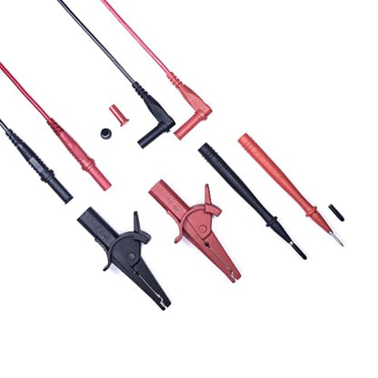 Multimeter Leads Kit with Heavy Duty Alligator Clips and Ultra-Sharp Test Probe Tips, CATIII 1000V/CATIV 600V, 10A Rated, for Electronics, Automotive, and Industrial Use