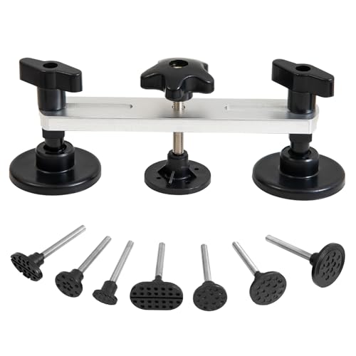 Paintless Dent Repair Kit Professional Auto Body Puller Tool - 8 Pack | Double pole bridge dent puller with 7 tabs for small dents on auto body, fridge door, and washer - size: Dent Puller Kit-8 Pack