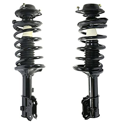 Detroit Axle - Pair Front Struts for Hyundai Accent 2000-2005, 2 Ready Struts w/Coil Spring Assembly 2001 2002 2003 2004 Replacement Suspension Quick Install Ready Struts Shocks Assembly - size: 171400_171401/PAIR