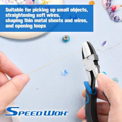 SPEEDWOX 5.5 Inches Nylon Nose Pliers Double Nylon Flat Jaw Pliers Carbon Steel Jewelry DIY Tools Jewelry Making Supplies for Grasping Straightening Ring Opening Shaping Thin Metal Soft Jaw - style: Nylon Nose Pliers