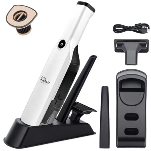 Handheld Vacuum Cordless,Dust Busters Cordless with Storage Dock,15KPA High Power Portable Vacuum Vordless,USB Quick Charge,Mini Vacuum with Multi-Nozzles & Washable Filter，White - color: White
