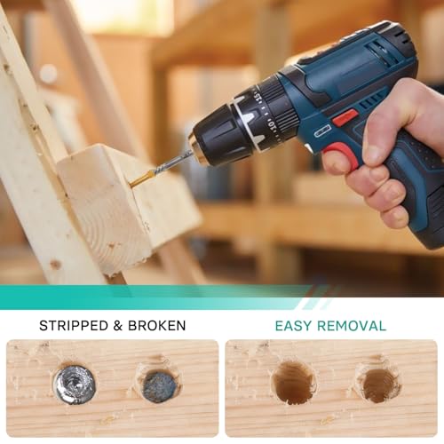 Screw Extractor Set with Left Hand Drill Bits 14Pcs | 35# Cr-Mo & 6542 HSS, Removes Stripped Screws & Broken Bolts, Easy Out Tool, for Automotive & Home Repair