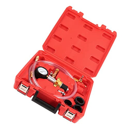 Car Radiator Coolant Refill Purging Kit, Cooling Vacuum Refill Tool, Fast Connector Evacuate Leaks Test Vacuum Cooling System with Stainless Steel and Rubber, for Automotive Coolin