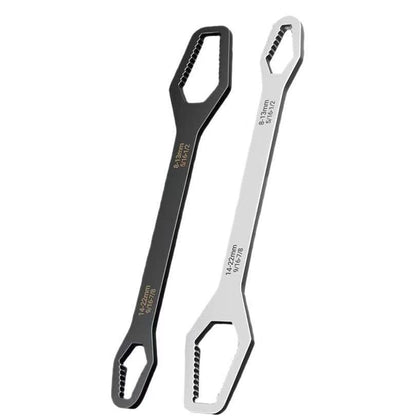 2 pcs Universal Torque Wrench, Self Adjusting Tightening Double Ended, 3-17mm & 8-22mm Self-Tightening Wrench, For Home, Car, Factory,Repair (White+Black)