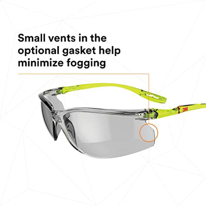 3M Safety Glasses Scotchgard Anti-Fog Coating - color: Gray I/O Lens, Green/Black Frame, size: One size fits most