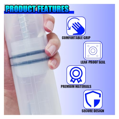500cc Automotive Fluid Extractor & Fill Pump, Engine Oil Extractor Pump with Hose & Extension Tubes, Brake Fluid Transfer Syringe for Car, Ship, Golf Cart, Lawn Mower (White)
