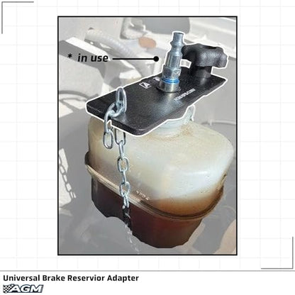 AGM Brake Bleeder Adapter – Universal Reservoir Cap | Brake bleeder adapter, adjustable reservoir cap, fits most round master cylinders