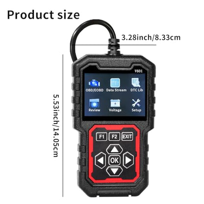 V601 Professional OBD2 Diagnostic Scanner - Quickly Engine Check Light Code Reader, Voltage Tester, I/M Readiness, Reset, and Code Eraser, Suitable for OBD II Protocol Car & Truck Since 1996