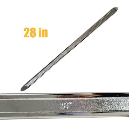 3-Piece 28-Inch Tire Iron Spoon Set - Heavy-Duty Steel Tire Pry Bar Kit with Zinc Coating, Bead Lifting Tool for Motorcycle, Car, and Vehicle Tire Maintenance - size: 28 inch