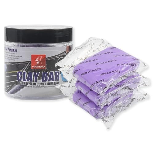 Purple Car Clay Bar 3 Pack 100g Premium Grade No Scratch Magic Clay Bars Auto Detailing Cleaner Kit with Washing and Adsorption Capacity for Car Wash Car Detailing Clean, SUV, RV - color: Purple