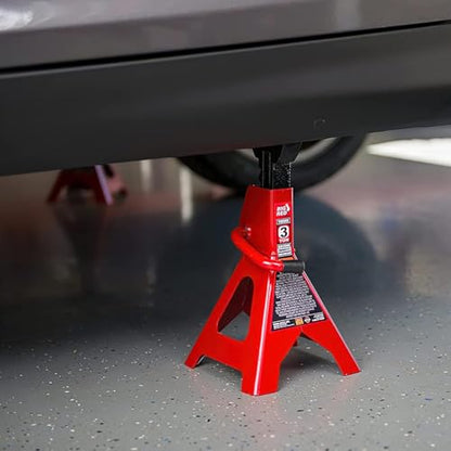 BIG RED T43202 Torin Heavy Duty Steel Jack Stands: 3 Ton (6,000 lb) Capacity Car Lifting Stand,1 Pair (Not Suitable for SUV,Truck) - size: 3 Ton, style: Basic Style