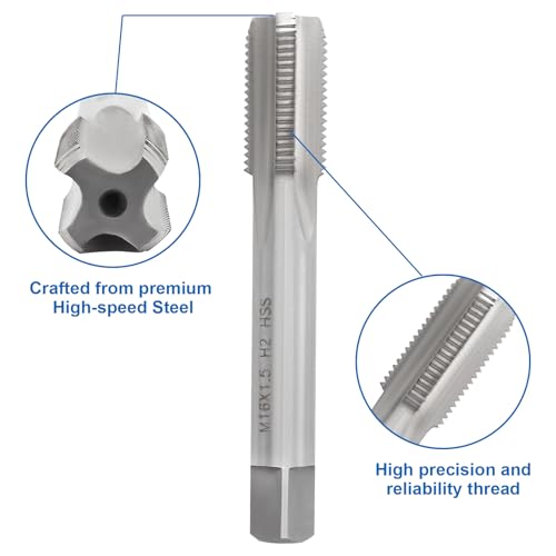 Waziaqoc M16 x 1.5mm Tap and Die Set | Metric, High-Speed Steel, Thread Tap and Die, Various Metals, Right Hand - size: M16 x 1.5mm