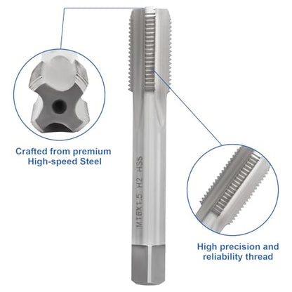 Waziaqoc M16 x 1.5mm Tap and Die Set | Metric, High-Speed Steel, Thread Tap and Die, Various Metals, Right Hand - size: M16 x 1.5mm