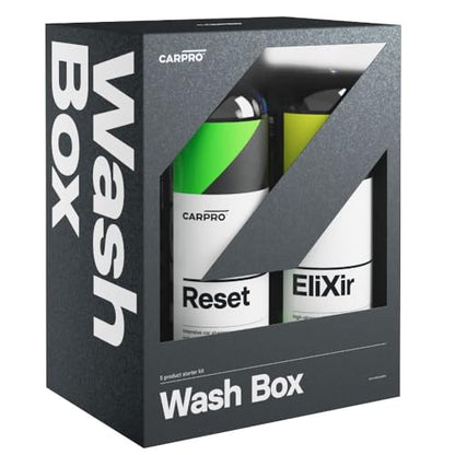 CARPRO Wash Box - 5 Products: Elixir, Reset, Microfiber Mitt, DHydrate Drying Towel & 2 Face No Lint Towel - Everything to Clean Your Car All Season Long, 16 Treatments