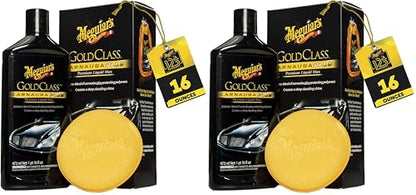Meguiar's Gold Class Carnauba Plus Premium Liquid Wax Kit, Car Detailing Kit with a Pure Carnauba Wax Blend & Foam Applicator Pad for Keeping Glossy Paint Protected Like a Pro,16 Oz Bottle (Pack of 2) - size: 16 Fl Oz (Pack of 2)