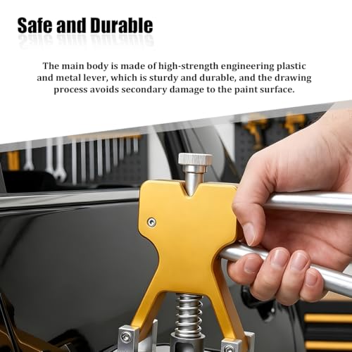 32PCS Car Dent Puller Kit, Vehicle Hail Damage Dent Lifter with 18 Tabs, Glue Gun, Sticker & Scraper, Auto Body Paintless Pulling Lifter Repair Tool Kit, Universal for Vehicles (Golden) - size: 32PCS/Golden