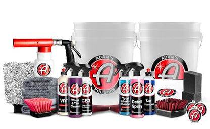 Adam's Essential Car Wash Kit (24-Item) - Auto Detailing Car Care Cleaning Kit with Foam Gun & Bucket Car & Truck Lovers, Dads, Moms and DIYers - style: Essential (24-Item)