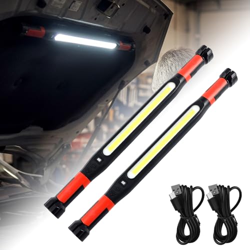 Magnetic Work Light Rechargeable, LED Magnetic Light Bar for Mechanics, Underhood Work Light with Strong Magnetic Base, Portable Mechanic Light for Car Repair & Garage Use (2PC) - color: 2PC