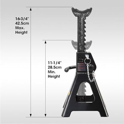 Big RED 3 Ton Double Locking Steel Jack Stands, for Lifting UTV/ATVS, Small Trucks and SUVS, Heavy Duty Steel, 6000lbs Capacity, 1 Pair, Black - color: Black, size: 3 ton, style: Double Locking