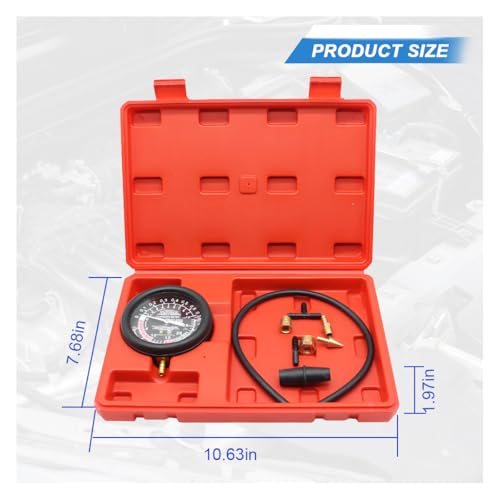 Fuel Pump and Vacuum Tester Gauge, Car Carburetor Leak Diagnostics Tester Kit, Universal Pressure Testing Meters for Automotive Engine Fuel System