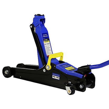 Hydraulic Trolley Service/2-Ton Floor Jack with 3T Jack Stands&Tire Repair Kit for Garages, Automotive, Heavy Duty Steel Racing Floor Jack with Single Piston Quick Lift Pump, Range 3.3"-15.2" - color: Blue&Black-2T-Single Pump-1