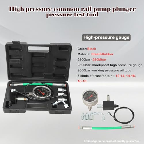 Common Rail Diesel High Pressure 2500 Bar Tester Kit with Pressure Limiting Valve Common Rail Pump Plunger Pressure Test Tool Set