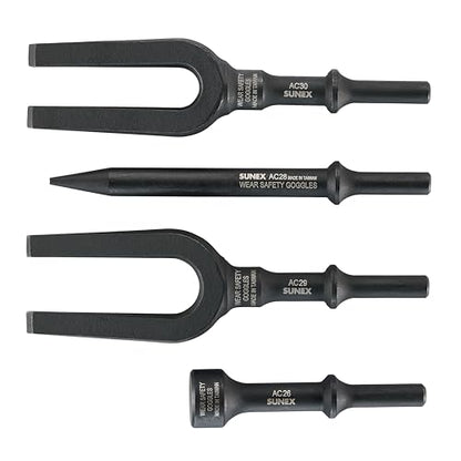 SUNEX TOOLS ACS4 Air Hammer Chisel Pneumatic Separator Set in Portable Tool Roll, 4-Piece