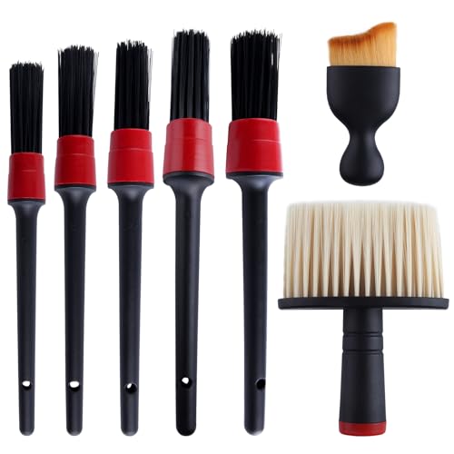 7PCS Car Detailing Brush Set Car Interior Cleaning Tool Brushes Automotive Cleaning Brush Kit for Wheels, Air Vent, Leather Seats, Vehicles Auto Exterior Interior Detailing Brushes Tool