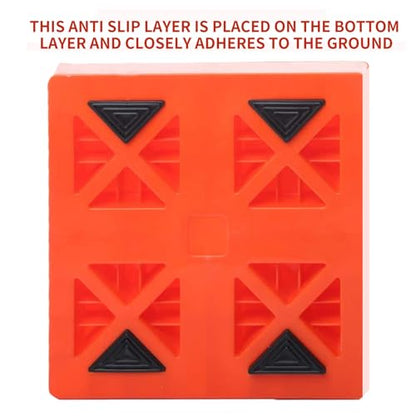 Homeon Wheels 10 Packs Rv Camper Leveling Blocks, Chocks Anti-Slip Pads Design Include One Wheel Chock and Carrying Bag for Camper Travel Trailer - color: Black+Red