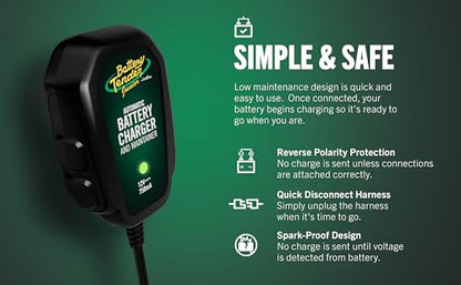 Battery Tender Junior 12V, 750mA Charger and Maintainer: Automatic 12V Powersports for Motorcycle, ATVs, and More - Smarter Than a Trickle Charger - 021-0123
