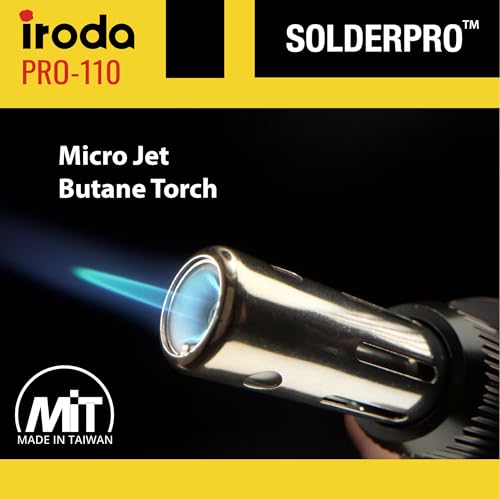 IRODA SolderPro 110 Butane Soldering Iron Kit, 115 MIns Run Time, Rapid Heat Up, Professional Set With Tips & Sturdy Tool Case (No Butane Included)
