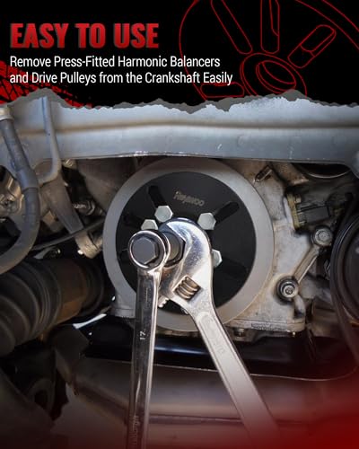 Reywoo Harmonic Balancer Puller and Installer Tool Set, Works as Flywheel Puller, Steering Wheel Puller, and Crankshaft Pulley Puller - style: Removal and Installation