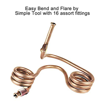 MuHize 3/16" Brake Line 25Ft - Copper Nickel Non-Magnetic Brake Tubing with 16 Braking Fittings, Fit Chevy Silverado/Jeep Wrangler - color: Copper-nickle