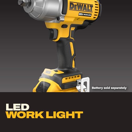 DEWALT 20V MAX Cordless Impact Wrench, 1/2 Impact Gun, 4-Speed High Torque with Hog Ring Anvil and LED Light, Brushless Motor, Precision Wrench, Tool Only (DCF900B) - size: Large