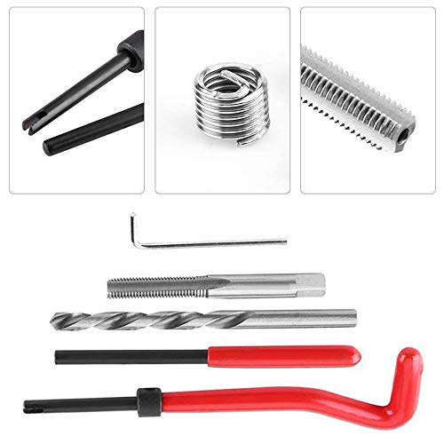Shkalacar 30Pcs Metric Thread Repair Kit, Metric Thread Threaded Inserts Installation Tool for M3 M4 M7 M9 M11 Helicoil Car Pro Coil Tool M7*1