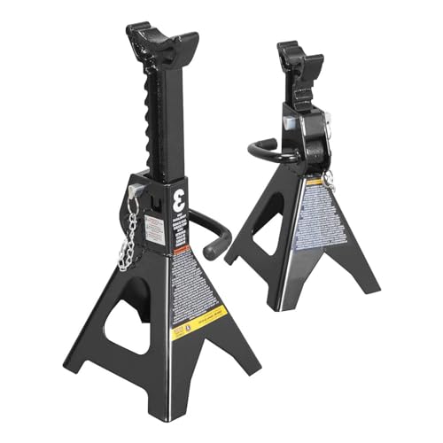 Big RED 3 Ton Double Locking Steel Jack Stands, for Lifting UTV/ATVS, Small Trucks and SUVS, Heavy Duty Steel, 6000lbs Capacity, 1 Pair, Black - color: Black, size: 3 ton, style: Double Locking