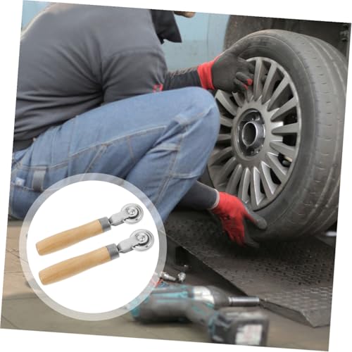 Amosfun 2Pcs Tire Patch Rollers with Handle Portable Tire Repair Tools for Quick Patching of Car Motorcycle and Bicycle Tires Essential Car Tire Repair Roller Kit