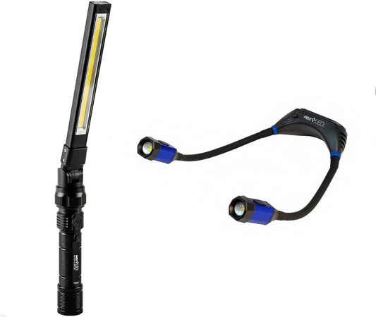 NextLED Ultimate Hands-Free Work Light Combo: NT-7544 Heavy Duty Work Light & NT-6633 Rechargeable LED Neck Light