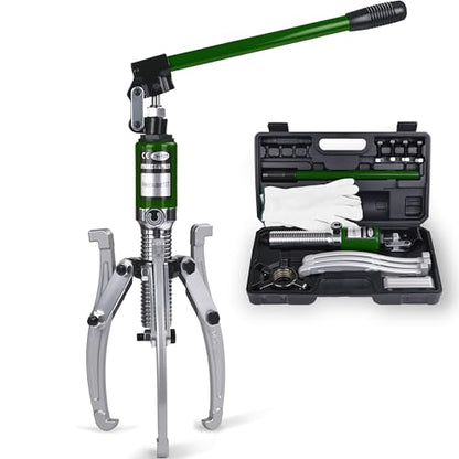 10-Ton Hydraulic Gear Puller with 2 & 3 Jaw 10" Reach | For mechanics, removes bearings, hubs, gears and pulleys with convertible 2 or 3 jaws and 10-ton force. - size: 10 inch JAW