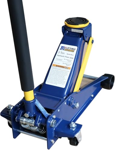 3 Ton Heavy Duty Hydraulic Floor Jack for Car, 6,600 lbs Steel Jack with Double Pumps Quick Lift, Rotating Rear Casters, Lifting Range 5-1/4"–18-1/4", Blue