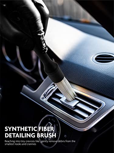 Fantasticlean Car Detailing Brush Set, Interior Leather Cleaning Kit, 9PCS | Car Interior Brush Kit, Horse Hair Leather Brush for Car Detailing, Scratch-Free Leather Cleaner Applicator, Cleaning Cloth - size: IT-ACS01-NT