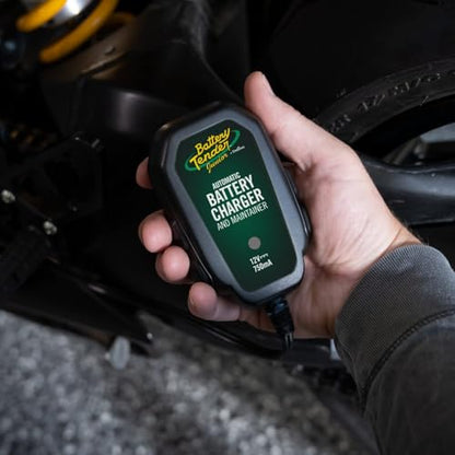 Battery Tender Junior 12V, 750mA Charger and Maintainer: Automatic 12V Powersports for Motorcycle, ATVs, and More - Smarter Than a Trickle Charger - 021-0123