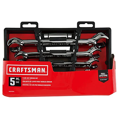 CRAFTSMAN Flare Nut Wrench Set, SAE, 5 Piece (CMMT99334) - size: 5 Piece, style: SAE