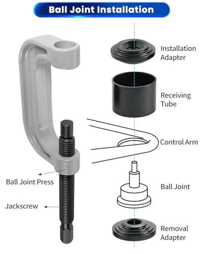 ATPEAM Ball Joint Service Tool | Heavy Duty Ball Joint Press & U Joint Removal Tool Kit with 4wd Adapters, for Most 2WD and 4WD Cars and Light Trucks