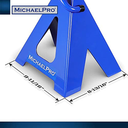 MichaelPro MP017002 6 Ton Double Pin Jack Stands | Premium Forged Steel Ratchet Bar Provides Greater Safety | 1 Pair