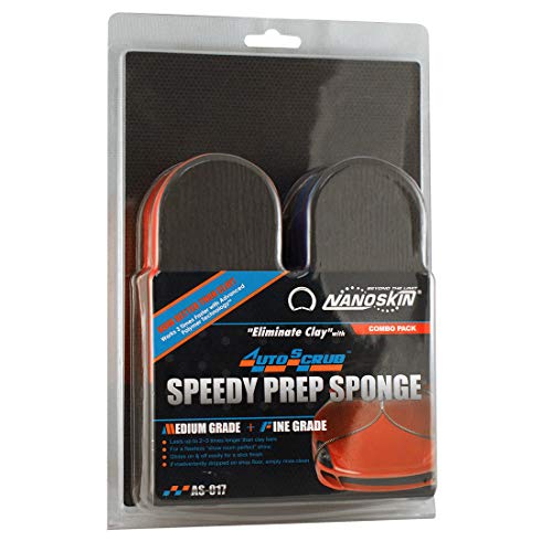 Nanoskin AUTOSCRUB Surface Prep Sponge - Medium & Fine - Patented Clay Bar Replacement Tool to Remove Embedded Contaminants Before Wax & Coating | Safe for Painted Surface, Glass, Plastic, Metal, etc. - style: Combo Pack Medium & Fine