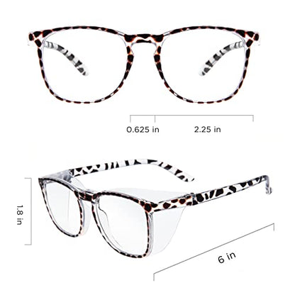 JOO'RTI Anti-Fog Safety Goggles Anti-Blue Light Saftey Glasses Anti-Dust Protective Eyewear for Women and Men - color: Tortoise